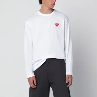 Comme Des Gar&ccedil;ons White cotton long-sleeve top