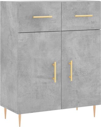 vidaXL Sideboard Concrete Grey 69.5x34x90 cm Engineered Wood Vidaxl