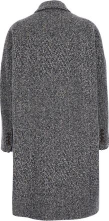 Brunello Cucinelli Womens Double-Breasted Coat Grey Wool Virgin