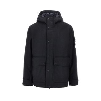 Stone Island Flannel jacket with Logo Badge Man L