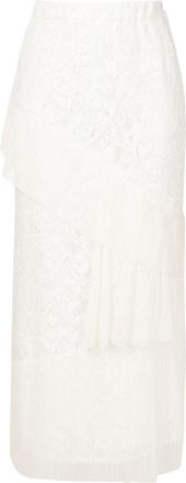 Lethicia Bronstein corded-lace midi skirt - women - Polyester - G - White