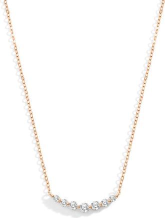 Mint & Lily Classic Arc Cubic Zirconia Necklace in Rose Gold Over Sterling Silver at Nordstrom