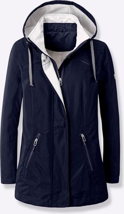 Casual Looks Langjacke CASUAL LOOKS, Damen, Gr. 18, marine, 100% Polyester, unifarben, Jacken Langjacke