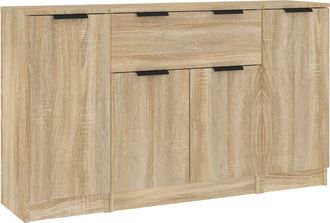 vidaXL Vidaxl - Aparadores 3 Piezas Madera Contrachapada Color Roble Sonoma