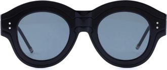 Thom Browne Elegante Zwarte Ronde Zonnebril - Dames - Zonnebrillen - Zwart - ONE Size - Accessoires