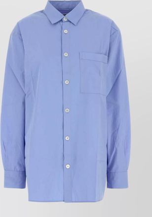 Tekla cotton poplin oversized pyjama shirt