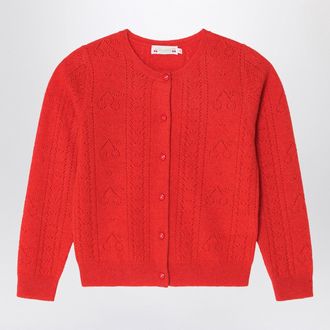 BONPOINT Cardigan rosso in cashmere