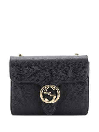 Gucci Interlocking Leather Small shoulder bag - Black