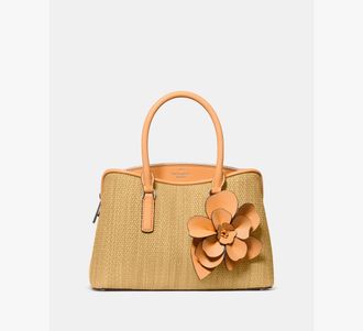 Kate Spade New York Thompson Street Straw Small Satchel Bag With Charm
