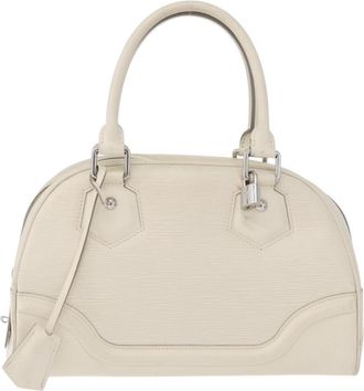 Louis Vuitton Montaigne Bowling Bag Epi Leather White Leather Handbag (Pre-Owned)