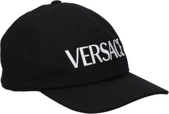 Versace Verstelbare Katoenen Hoed met Voorlogo - Dames - Petten - Zwart - ONE Size - Katoen - Accessoires