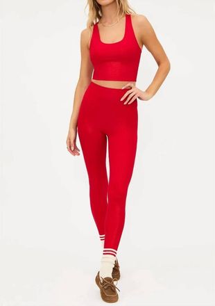 Beach Riot Piper High-Rise Legging In Red Shine Waffle