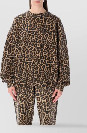 Anine Bing cotton leopard-print oversized sweatshirt