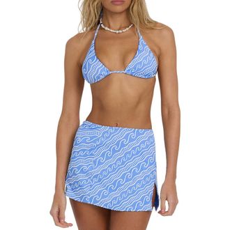 Billabong More Than Waves Skirted Bikini Bottoms in Tidal Blue at Nordstrom, Size Medium