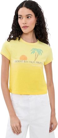 Mother Womens The Itty Bitty Ringer Tee, Desert Sun Palm