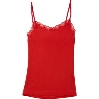 Uwila Warrior Soft Silk Lace Trim Camisole in Fiery Red at Nordstrom, Size 3X-Large
