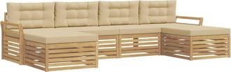 vidaXL Conjunto De Sof&aacute;s De Exterior 6 Uds. Y Beige Vidaxl