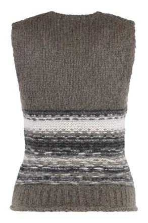 Our Legacy Fairisle-Knit Mohair Vest - Gray