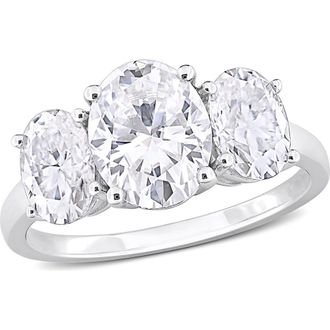 Delmar Sterling Silver Oval Cut Created Moissanite Engagement Ring at Nordstrom Rack, Size 6