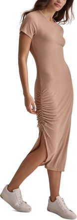DKNY Dkny Sports Bodycon Midi Dress Womens Praline Nighttime Wear FTS664