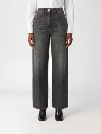 PESERICO High-Waisted Wide-Leg Jeans in Cotton Denim with a Five-Pocket Style