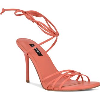 Nine West Opela Ankle Wrap Sandal in Orange at Nordstrom, Size 5.5