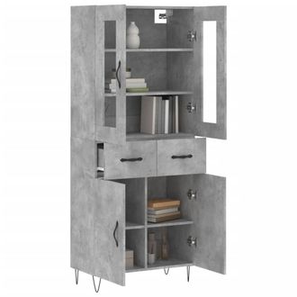 Berkfield Home Highboard Concrete Grey 69.5x34x180 cm Engineered Wood