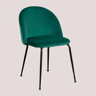 Sklum Sklum - Silla de comedor en terciopelo Kana Design Verde Jungla Negro