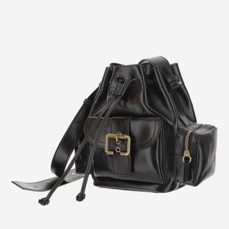 Chlo&eacute; Womens Shiny Leather Shoulder Bag Black Buffalo