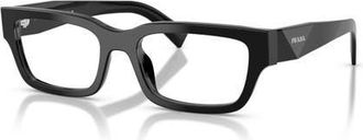 Prada 54mm Rectangle optical glasses in Black at Nordstrom