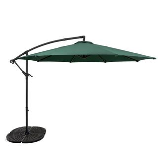 MonsterShop Cantilever Parasol 3m With Full Fan Base - Green