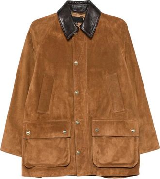 Nili Lotan Contrast-collar Suede Jacket