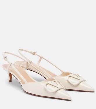 Valentino Garavani VLogo 40 patent leather slingback pumps
