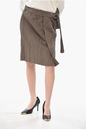 Ferragamo Cotton-Blend Midi Skirt with Utility Pocket size 40