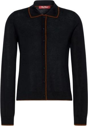 Max Mara Gebreide Cardigan - Dames - Vesten - Blauw - M - Truien & Vesten