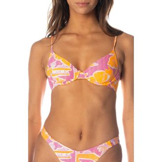 Maaji Flamingo Glow Dainty Reversible Underwire Bikini Top in Open Purple at Nordstrom, Size X-Small