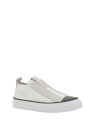 Brunello Cucinelli Womens Sneakers With Iconic Embellishments Bianco Upper: Nylon; Sole: Rubber