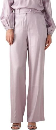 Amaya Amsterdam Lila Wijde Broek Abby - Dames - Wijde Broeken - Paars - S - Broeken