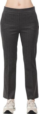 Via Masini 80 Pantalone in jersey jacquard con gamba a trombetta e zip laterale - Dames - Straight fit broeken - Veelkleurig - 3XL - Broeken