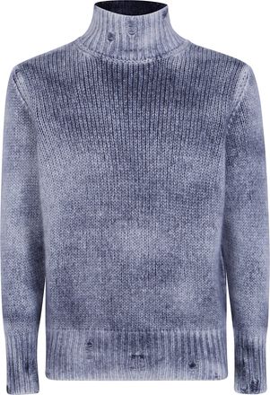 Avant Toi Sweater High Neck Hand Painted Cashmere And Silk
