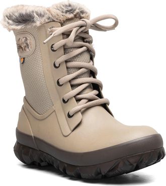 Bogs Arcata Dash Insulated Waterproof Snow Boot in Taupe at Nordstrom, Size 10