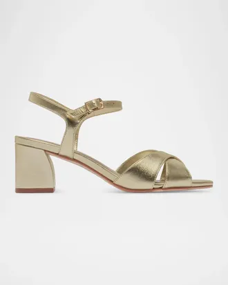 Bernardo 50mm Ginni Suede Ankle-Strap Sandals