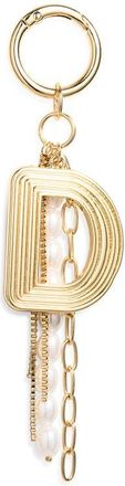 Chelsea28 Initial Faux Pearl Bag Charm in D- White- Gold at Nordstrom