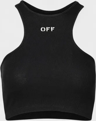 Off-white Womens Off Stamp Rib Rowing Top Black, Small - Size 2XL