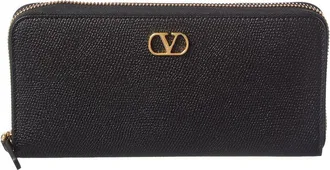 Valentino Vlogo Leather Ziparound Wallet