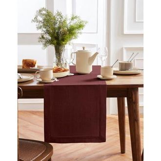 Solino Home Linen Table Runner for Dining Table, Holiday and Everyday Table Decor - Sonoma in Cordovan at Nordstrom, Size Xx-Small