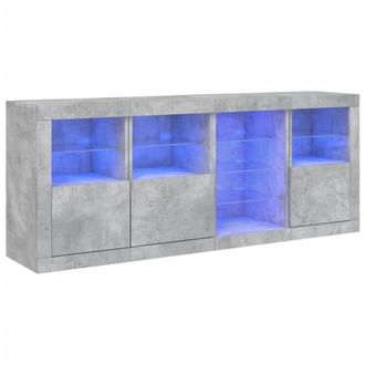 Berkfield Home Sideboard with LED Lights Concrete Grey 164x37x67 cm | Size: 164 x 37 x 67 cm