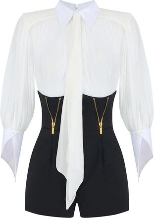 Elisabetta Franchi Korte Jumpsuit - Dames - Playsuits - Zwart - XL - Jumpsuits & Playsuits