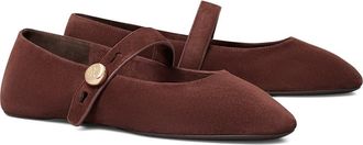 Tory Burch Romy Mary Jane Flat in Warm Brown at Nordstrom, Size 10.5