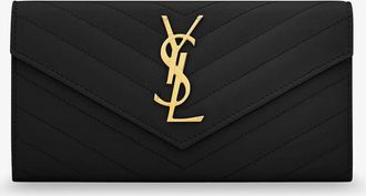 Saint Laurent Portafoglio in pelle con logo Cassandre in metallo - SAINT LAURENT - gender_Woman
